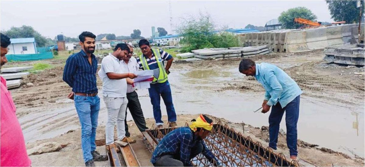 Vijay Teja Construction team at work on site